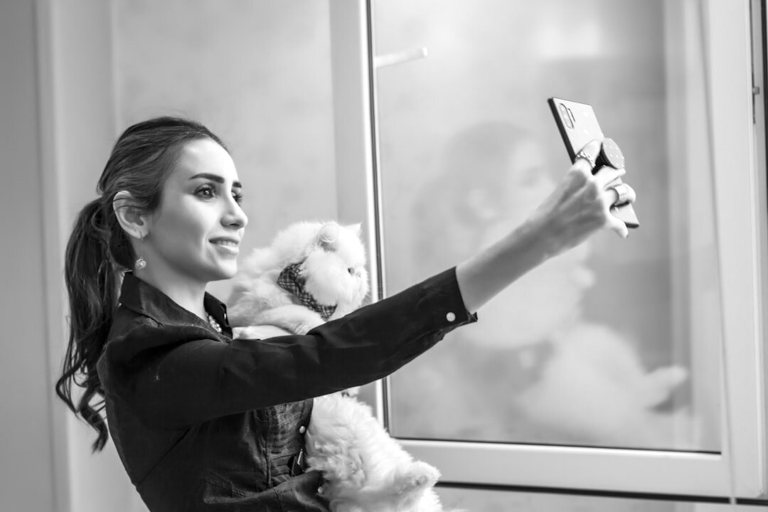 celebrity taking selfie