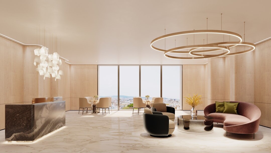 Modern bright office reception area