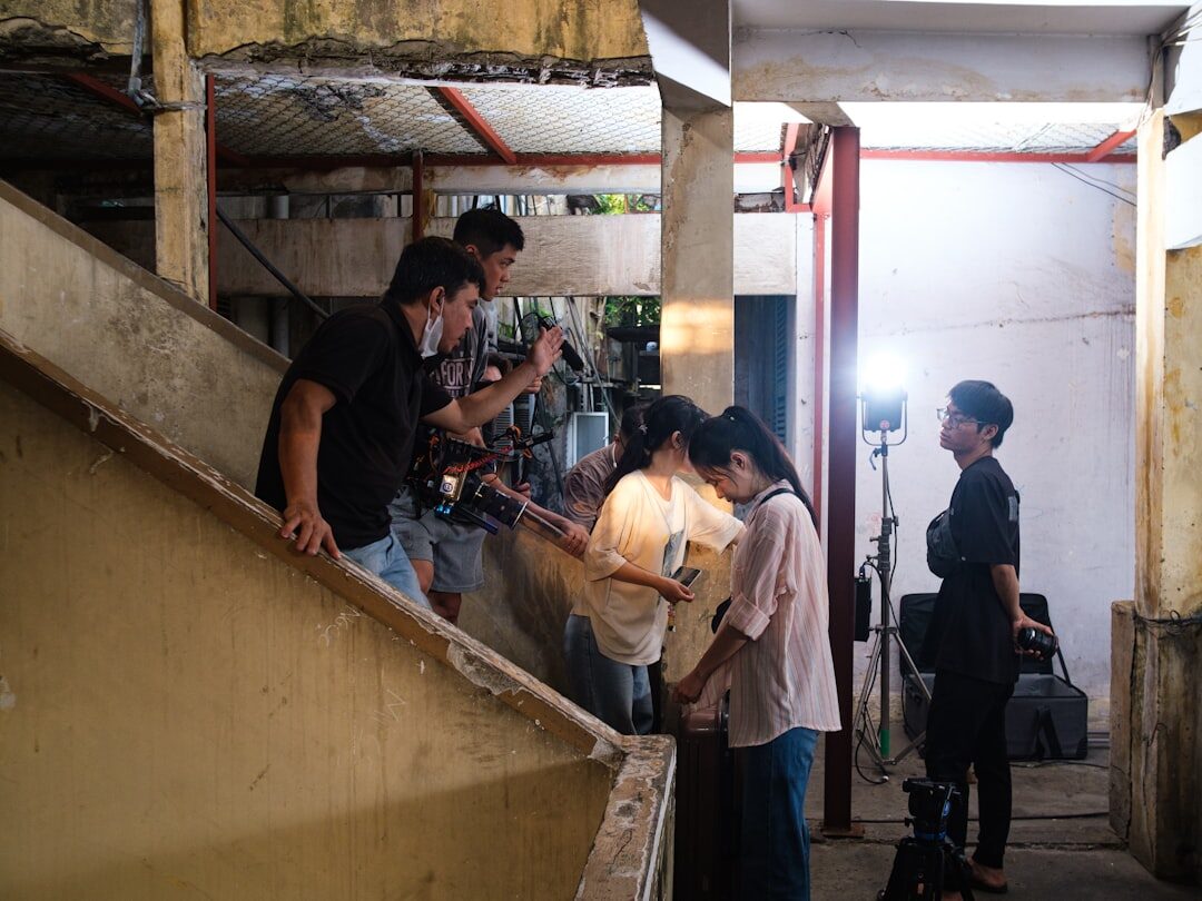 actress in film set